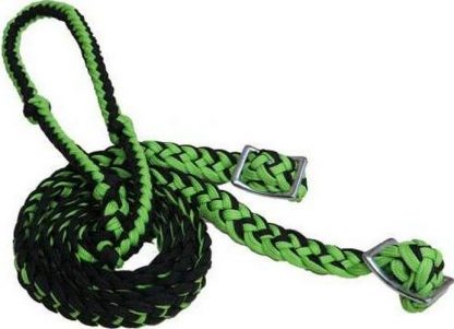 Braided Nylon Barrel Reins With Easy Grip Knots. - Image 8