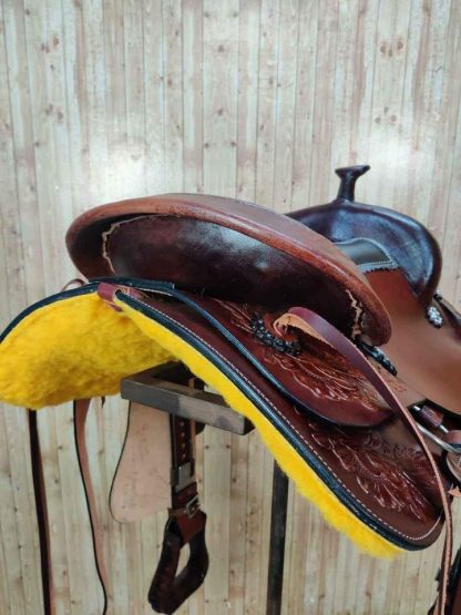 16" Roper Style Saddle with Smooth Leather Seat -Dark Oil