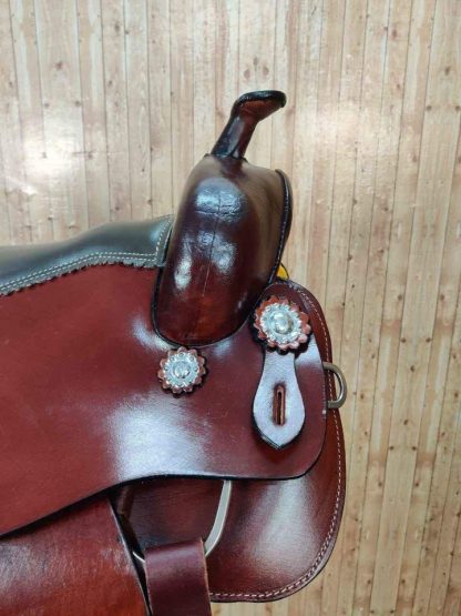 16" Roper Style Saddle with Smooth Leather Seat -Dark Oil